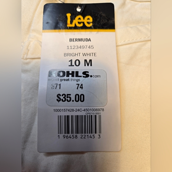 NWT Lee White Bermuda Shorts - Picture 6 of 13